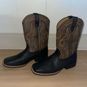 Men's Black and Brown Western Boots